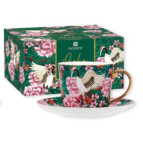 Osaka Emerald Cranes Cup & Saucer