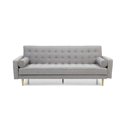 Sophia 3 Seater Sofa Bed White Pipping