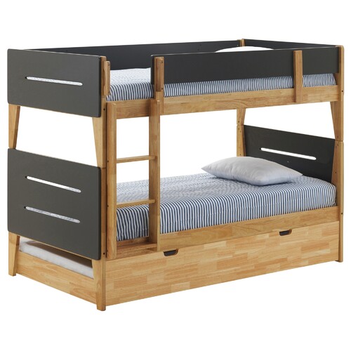 Irvine Bunk Bed with Trundle Charcoal
