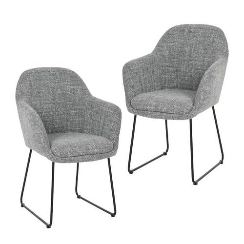 Set of 2 Konna Fabric Carver Dining Chair