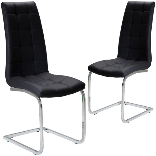 Set of 2 Luna Faux Leather Dining Chairs