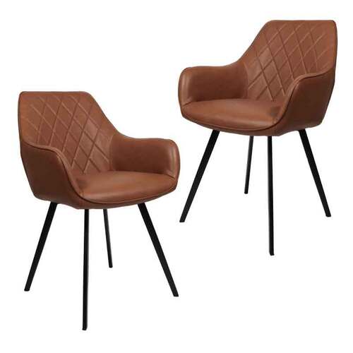 Set of 2 Aaliyah Faux Leather Dining Chairs