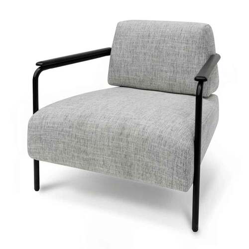 Jaspa Fabric Armchair - Light Spec Grey with Black Legs
