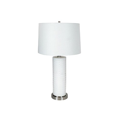 Bloomingdale White Glass Cylinder Lamp
