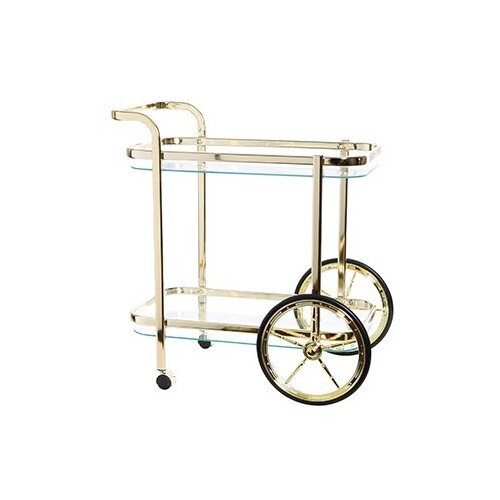 Jones Gold Glass Bar Cart