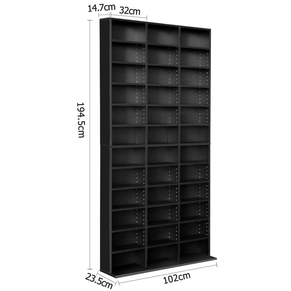 Cobar Adjustable Book Storage Shelf Rack Unit - Black
