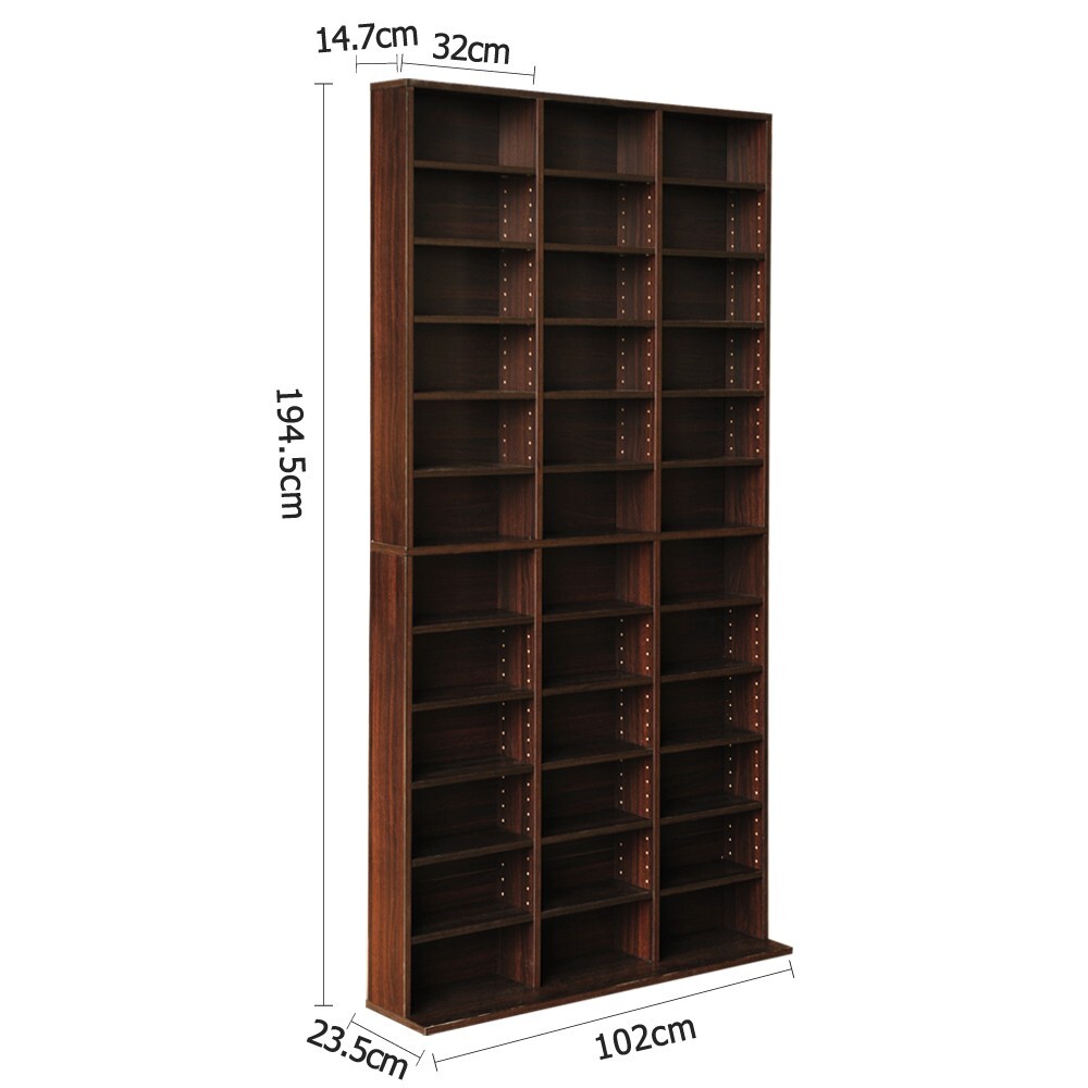 Cobar Adjustable Book Storage Shelf Rack Unit - Brown