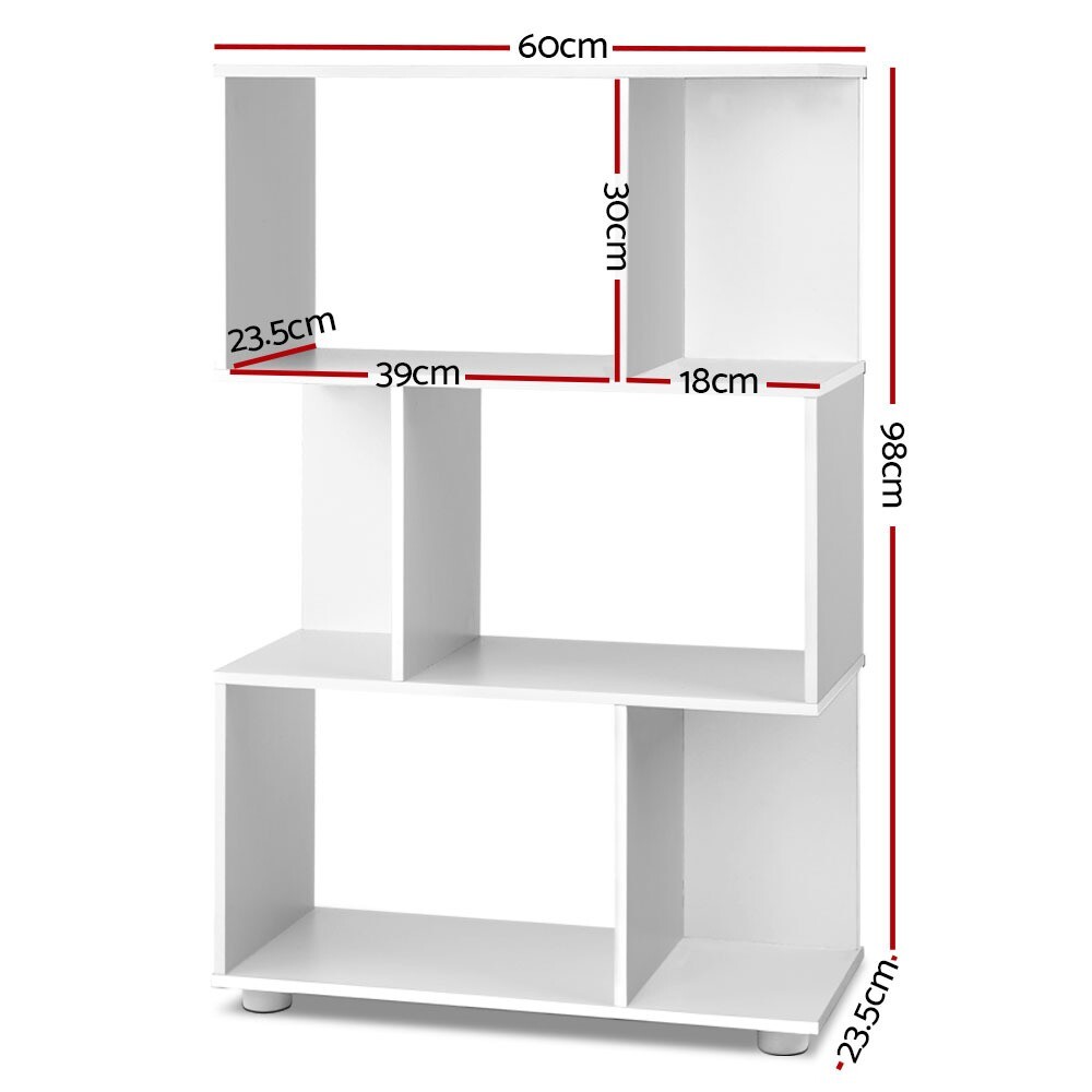 White zig zag bookshelf discount