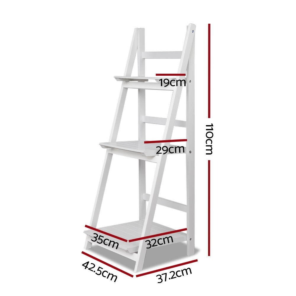Flint 3 Tier Ladder Display Shelf White