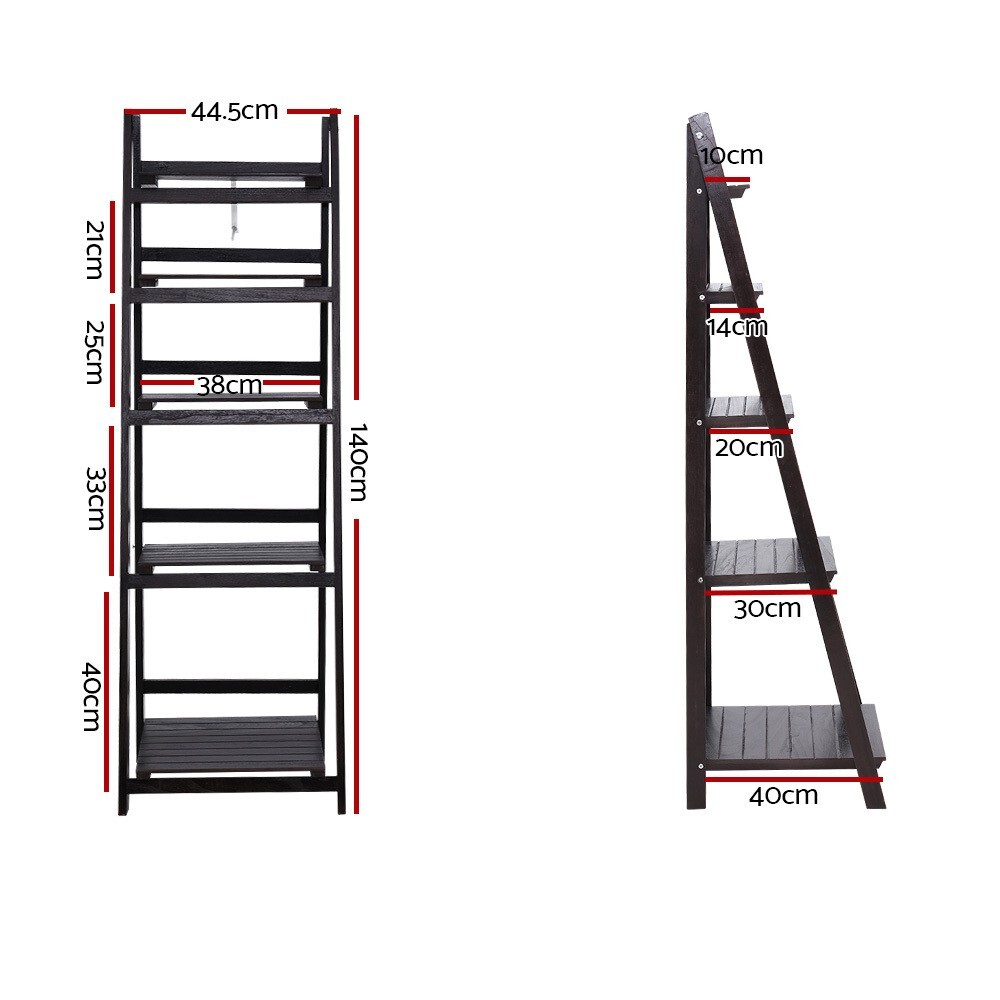 Flint 5 Tier Ladder Display Shelf Coffee