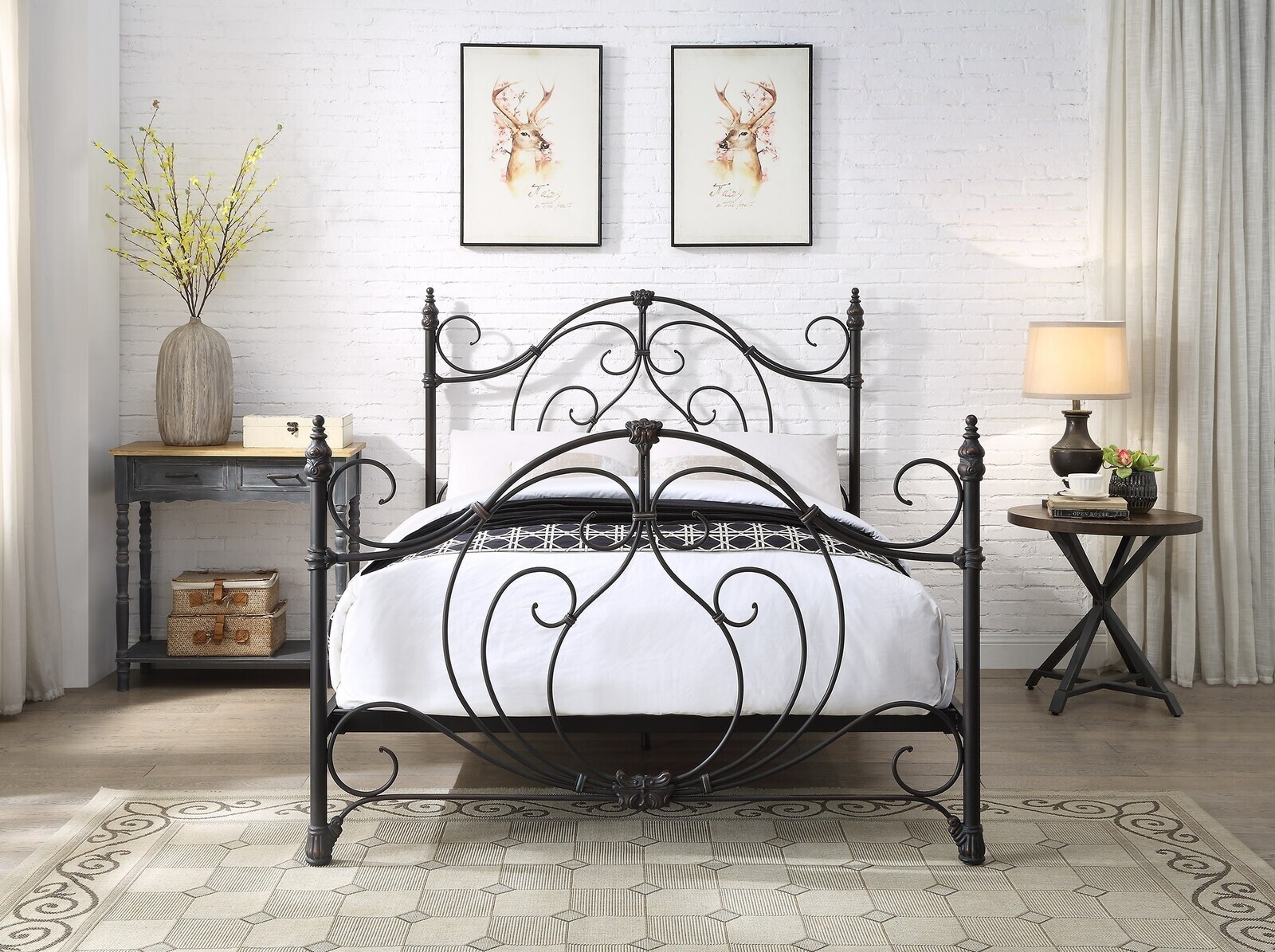 Bogart Cast and Wrought Iron Bed Queen & King Size Wesco Hub