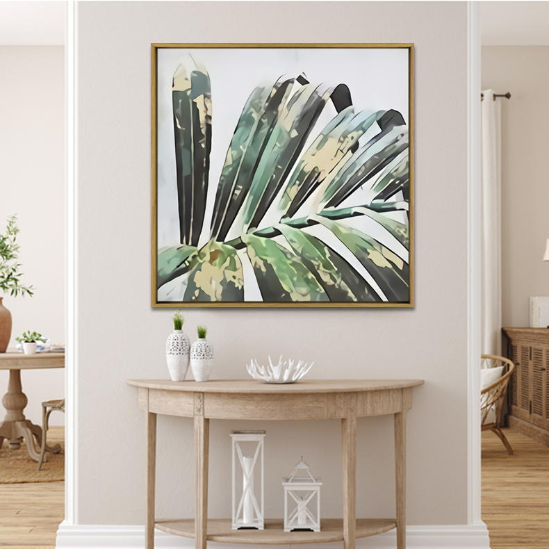 Nordic Palm Leaf 1 Framed Canvas