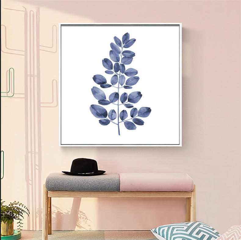 Blue Eucalyptus Framed Canvas