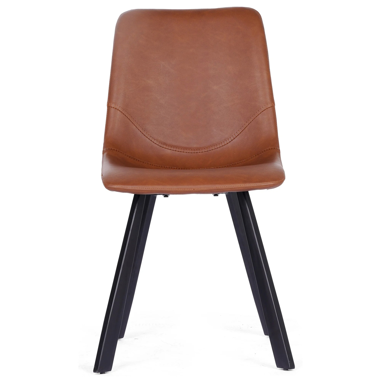 Trac Faux Leather Dining Chair, Cognac Set of 2
