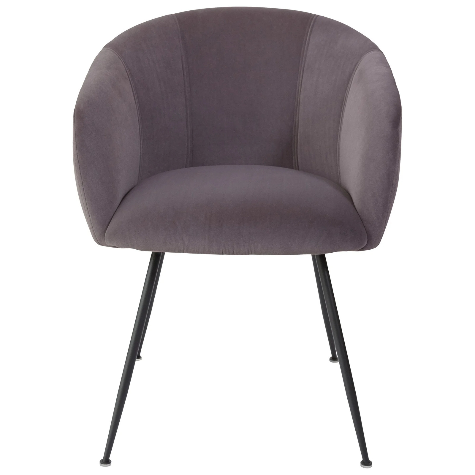 Rowena Velvet Fabric Dining Chairs, Dark Grey Set of 2