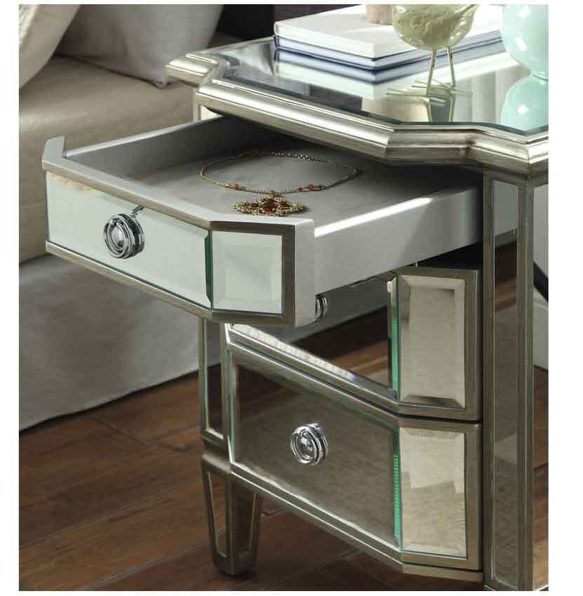 Leonore Mirrored Bedside Table