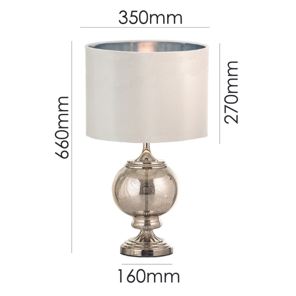 Oyster Mercury White Table Lamp