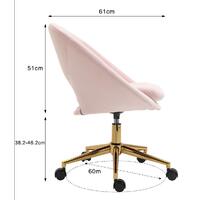 Octavia Pale Pink Velvet Fabric Office Chair