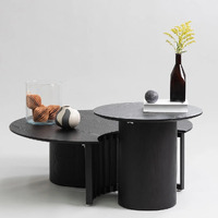 Maiden Wooden 2 Piece Nesting Coffee Table Set, Black
