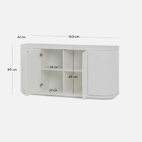 Cosmos 1.6m Veneer Top Buffet Unit - Full White