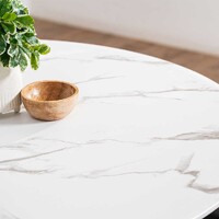 Vera Round Dining Table, White Marble