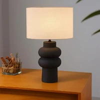 Isadora Ceramic Table Lamp, Matte Black