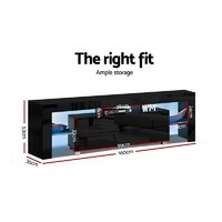 Ashford Entertainment Unit with LED 160CM (BLACK)