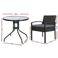 Sanur 3 Piece Outdoor Set