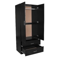 Redfern 2 Door 2 Drawer Wardrobe Black