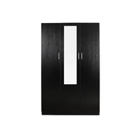 Kensington 3 Door Combo Wardrobe with Mirror Black