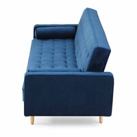 Sophia 3 Seater Sofa Bed Blue Velvet