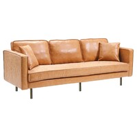 Bondi Faux Leather 3 Seater Sofa Brown