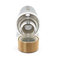 IOco Glass Water Bottle with Bamboo Lid - Frost