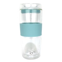 IOco 16oz  Glass Tea & Coffee Traveller - Ocean Blue.