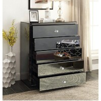 Venice Smoke Mirror Tallboy 5 Drawers