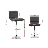 Zast Faux Leather Bar Stool Gas Lift Swivel Grey