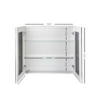 Bathroom Vanity 2 Door Storage Mirror Cabinet - White