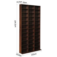Cobar Adjustable Book Storage Shelf Rack Unit - Brown