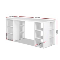Computer Desk with 3 tier Storage Shelves White