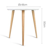 Round Wooden Side Table White
