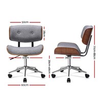 Retro Wooden Office Chair Grey