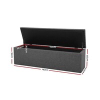 Venus Linen Blanket Box Dark Grey 140cm