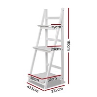 Flint 3 Tier Ladder Display Shelf White