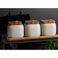 Essentials Stone Canister + Spoon Counter Set