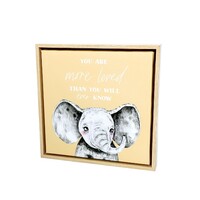 Baby Elephant Framed Canvas 34x34