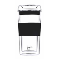IOco 12oz ALL GLASS Glass Tea & Coffee Traveller - Black Night