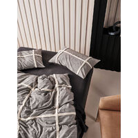Lyndon Charcoal Quilt Cover Set - Queen