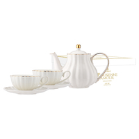 Parisienne Amour White Teapot & 2 Teacup Set