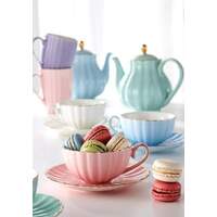 Parisienne Amour Pink Teapot + 2 Teacup Set