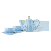 Parisienne Amour Blue Bell Teapot + 2 Teacup Set